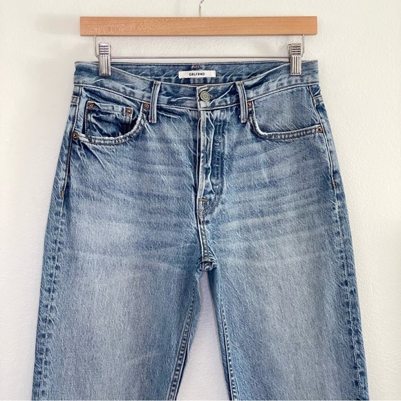 GRLFRND Helena High Waist Straight Leg Rigid Denim Raw Hem Ankle Jean Giulia 27 - Picture 6 of 16